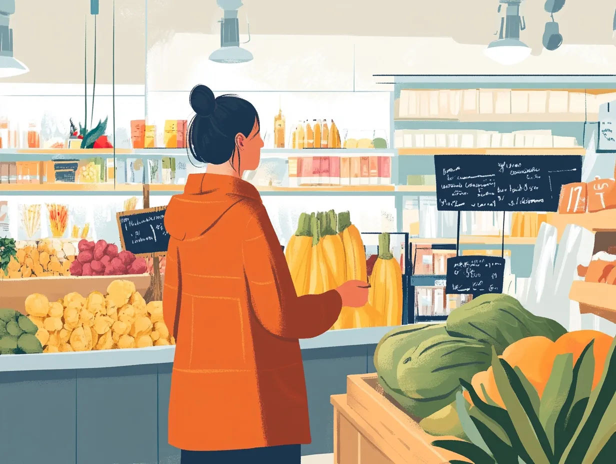 Gemüseabteilung im Supermarkt